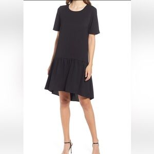 Charles Henry Hi/Low Black Knit Dress - M